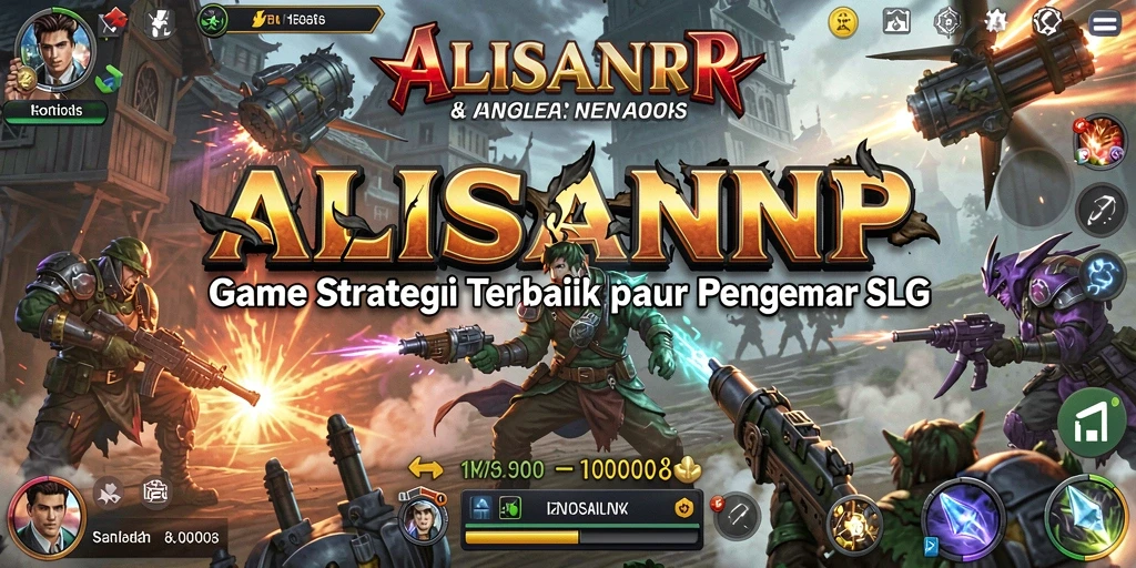 Tampilan utama permainan ALISANRP menampilkan strategi epik dan pertempuran seru.