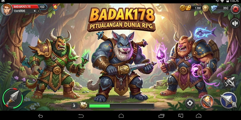 Screenshot BADAK178 menunjukkan pertempuran epik dalam dunia RPG yang memukau.
