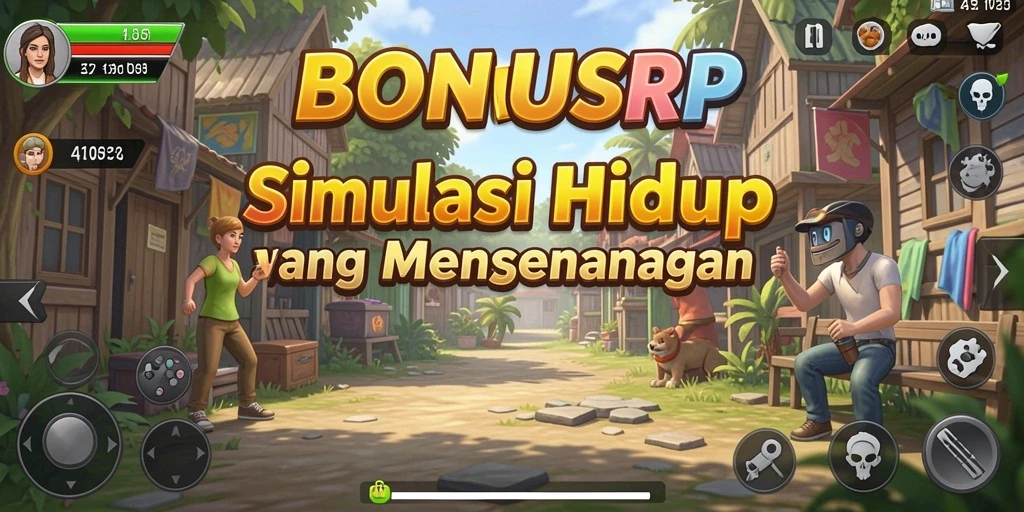 Tampilan gameplay BONUSRP menampilkan simulasi kehidupan yang realistis dan interaktif.