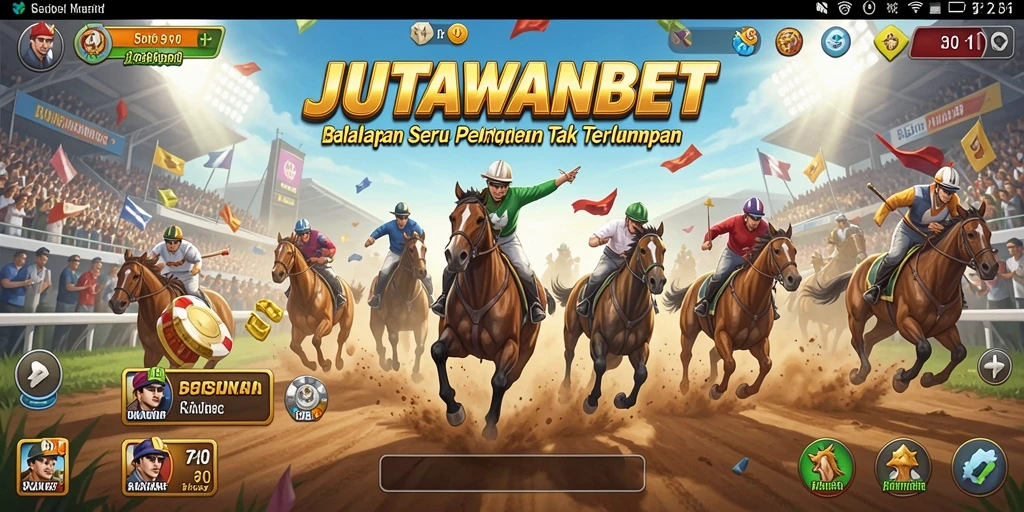 Tampilan gameplay memukau dari JUTAWANBET dengan balapan yang mendebarkan.