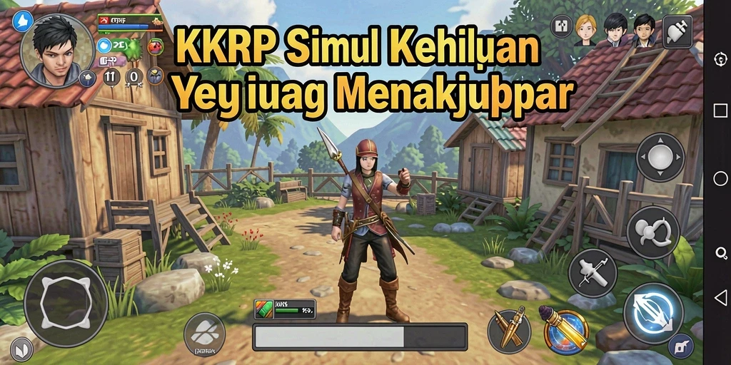 Screenshot gameplay <strong>KKRP</strong> menunjukkan interaksi karakter yang dinamis di dunia virtual.