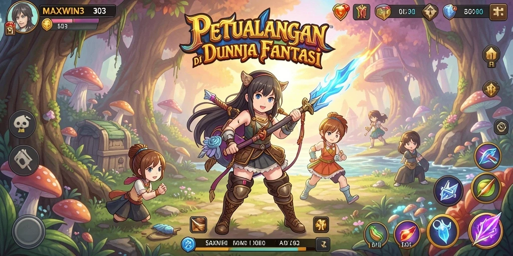 Tampilan gameplay seru dalam MAXWIN303 dengan karakter anime.