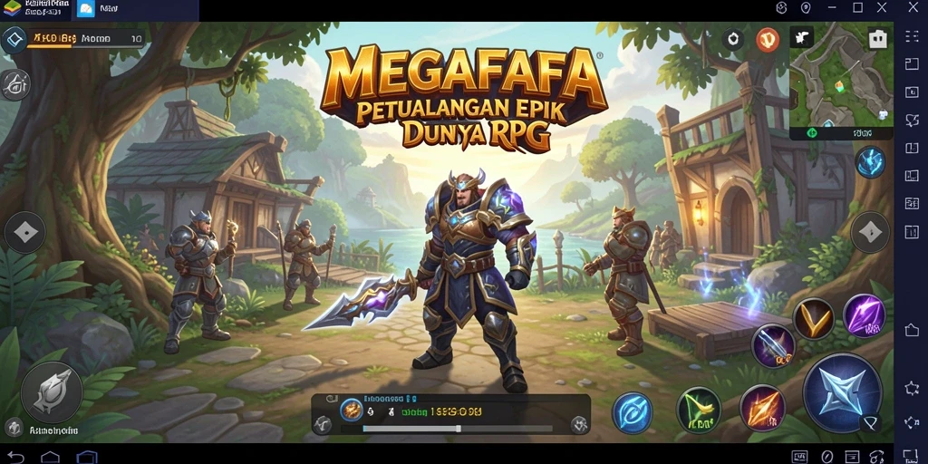 Tampilan gameplay MEGAFAFA yang mendebarkan dalam petualangan RPG.