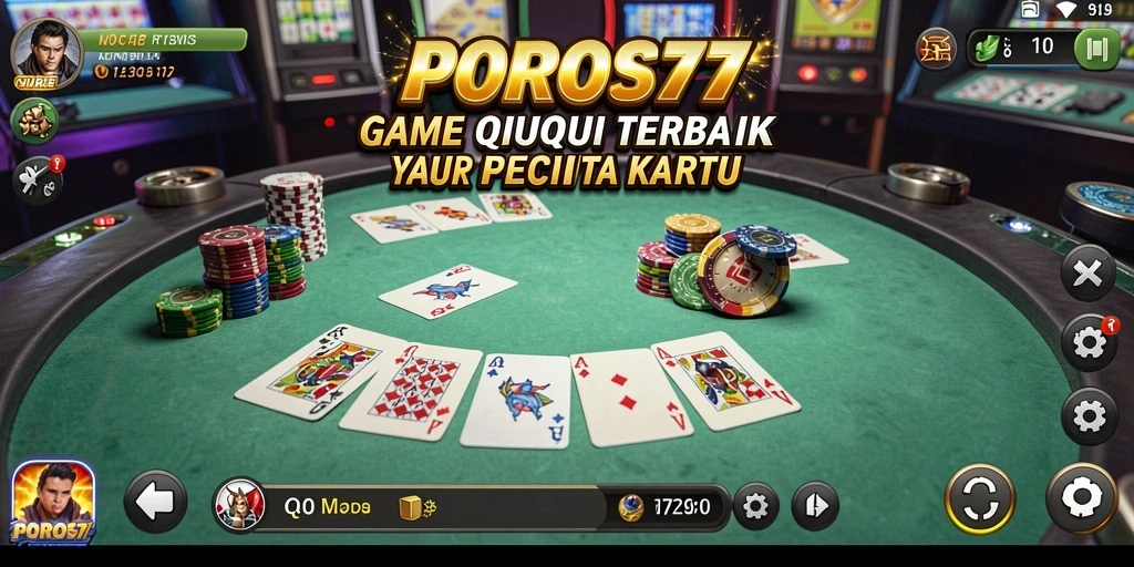 Tampilan gameplay seru dari POROS77 yang menampilkan aksi QiuQiu.