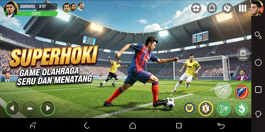 Tampilan gameplay mengesankan dalam SUPERHOKI, full action dan seru.