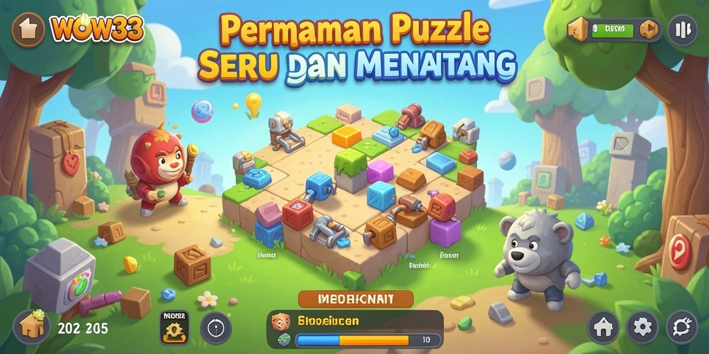 Gameplay WOW33 menampilkan tantangan puzzle yang menarik dan interaktif.